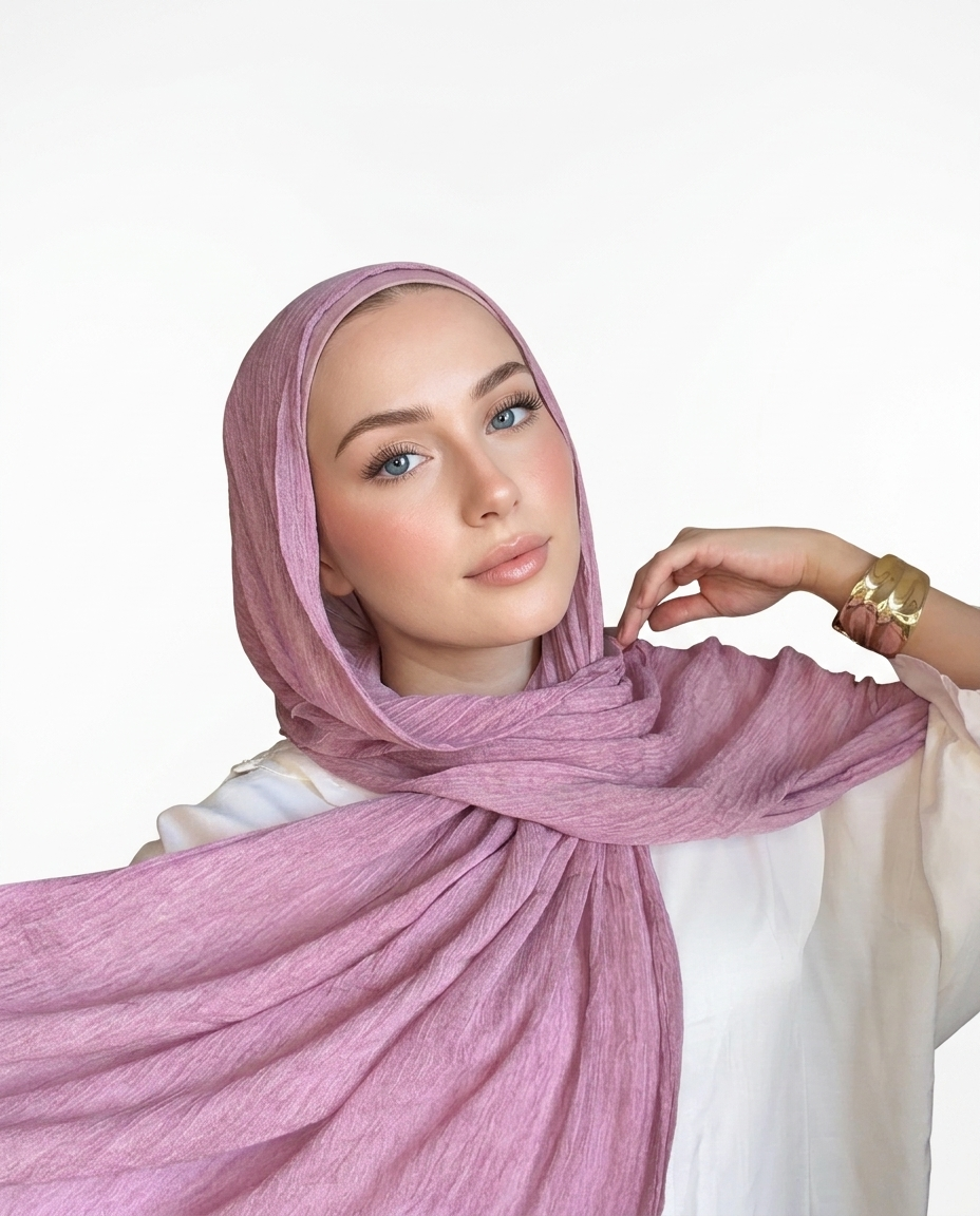 Ruffled Thai Hijab - Cashmere