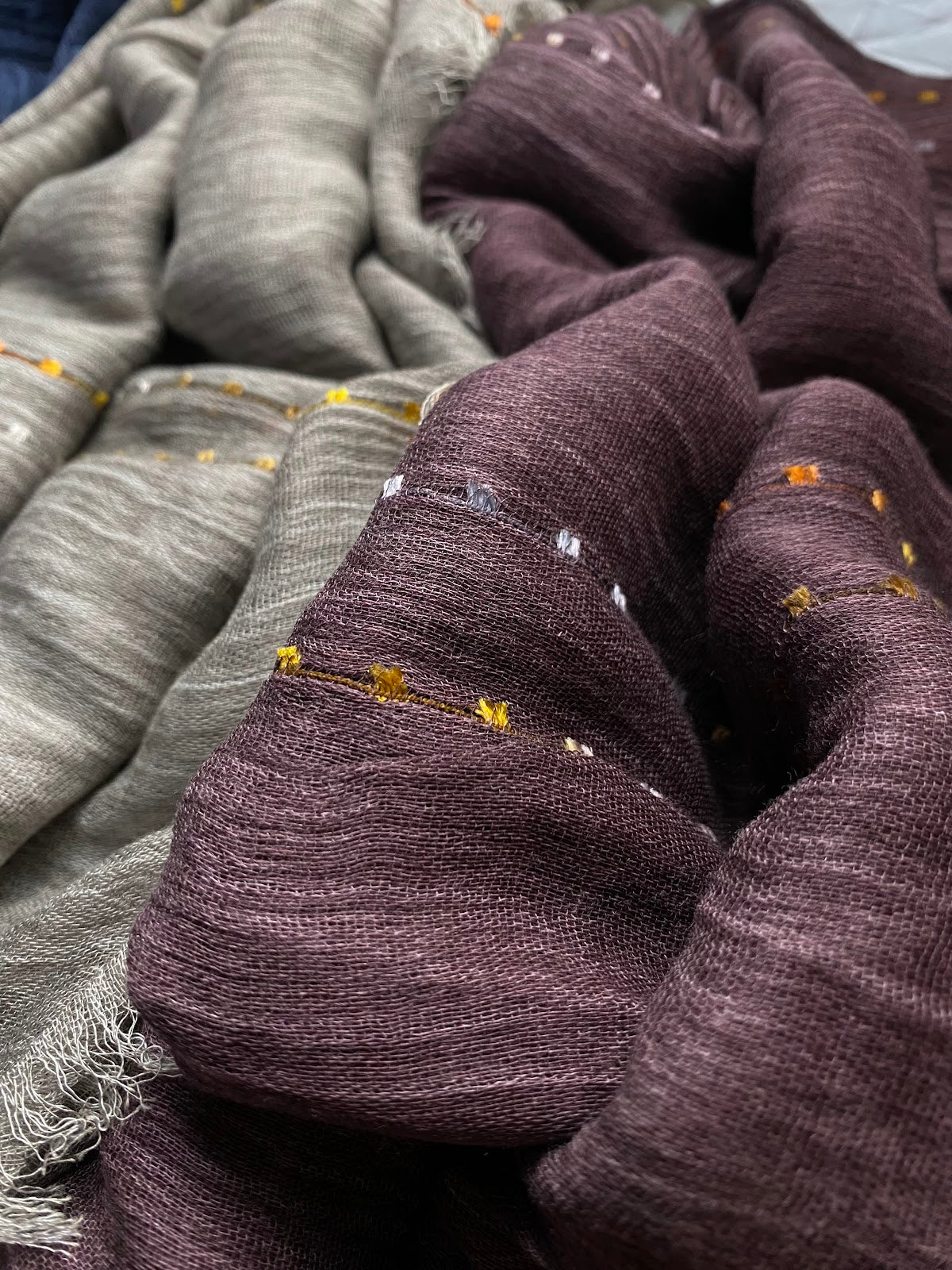 Dotted Thai Hijab - Burgundy and Grey