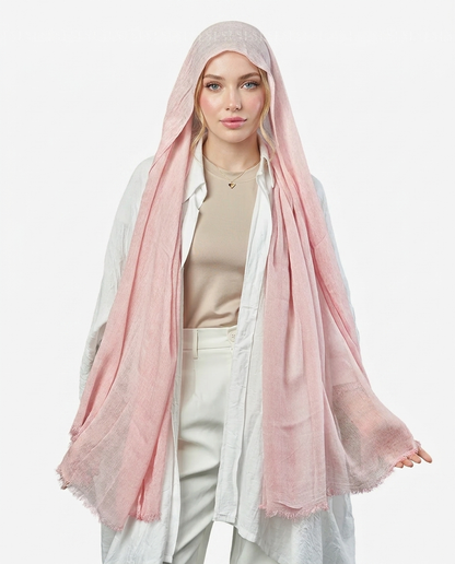 Ruffled Thai Hijab - Pink