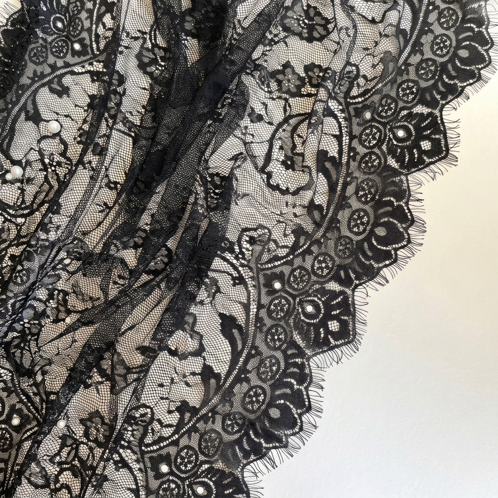 French Dantel Hijab - Black