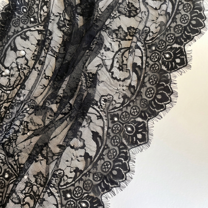 French Dantel Hijab - Black