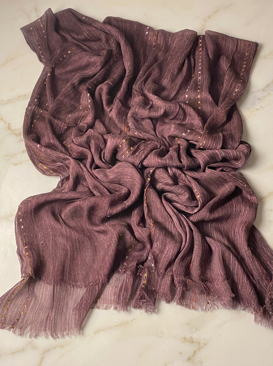 Dotted Thai Hijab - Burgundy