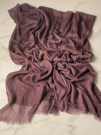 Dotted Thai Hijab - Burgundy