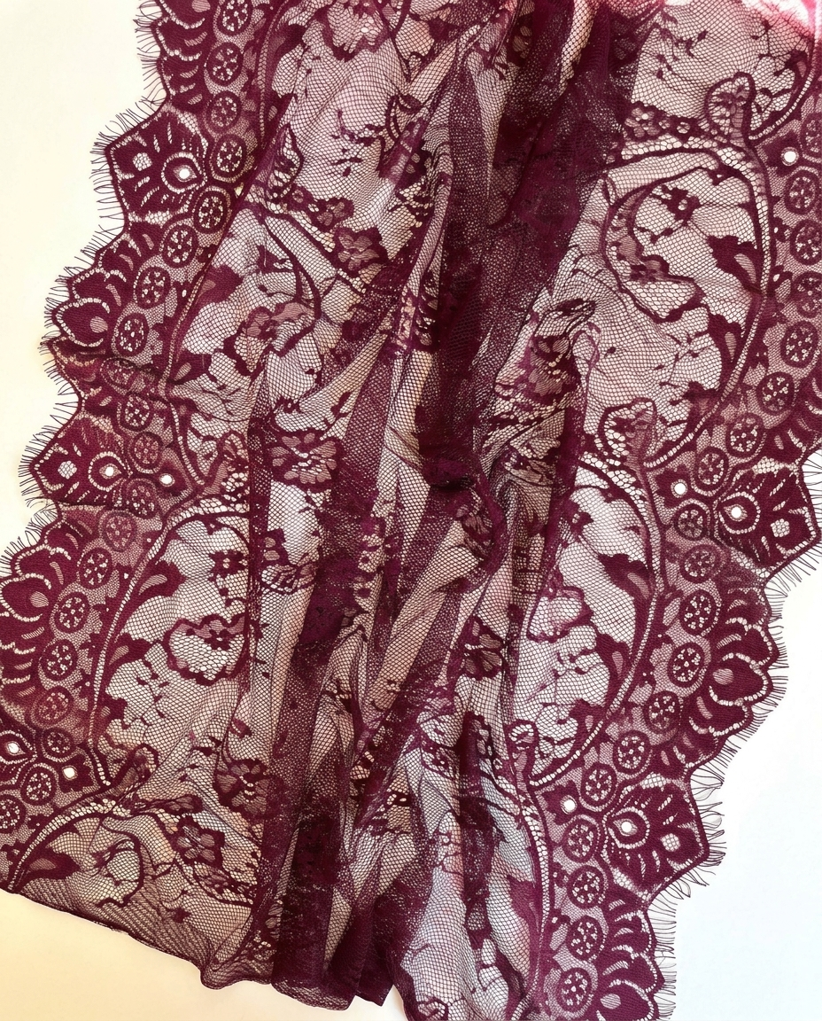French Dantel Hijab - Burgundy