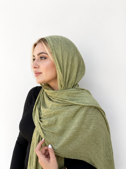 Ruffled Thai Hijab - Pistachio