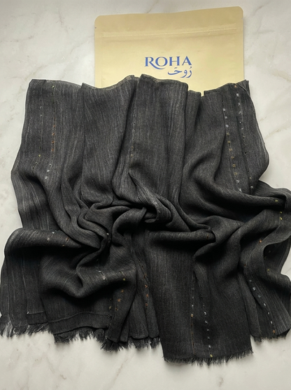 Dotted Thai Hijab - Dark Grey