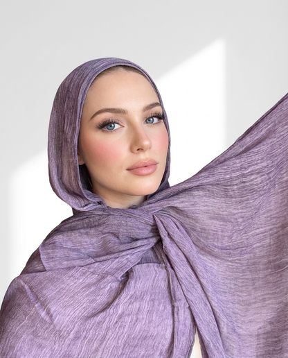 Ruffled Thai Hijab - Purple