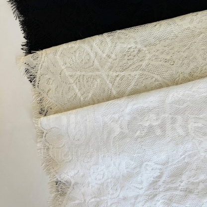 French Dantel Hijab - black and white shades