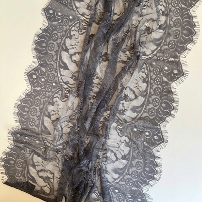 French Dantel Hijab - Grey