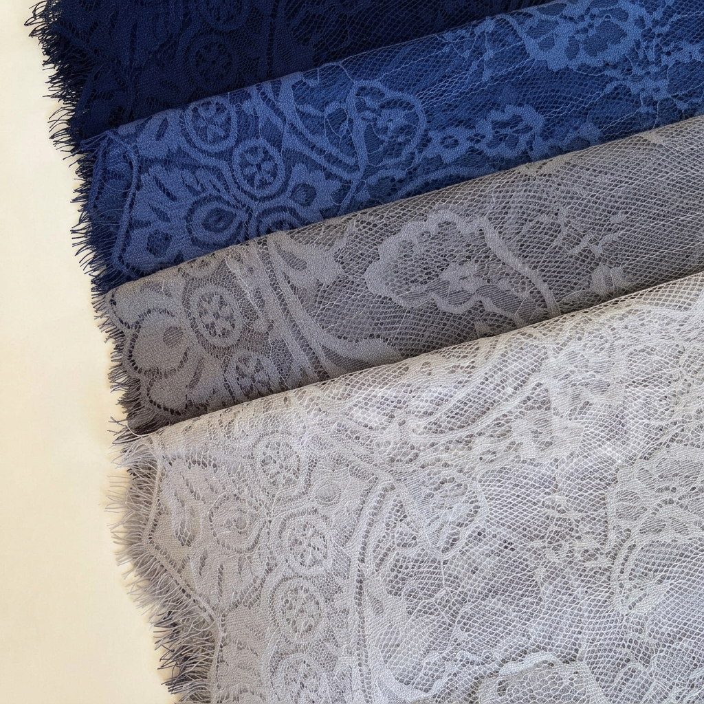 French Dantel Hijab - blue shades